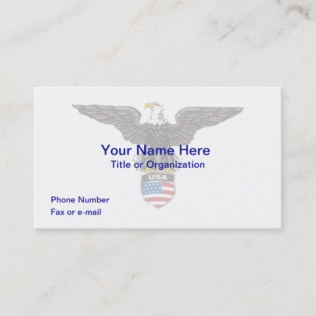 Heraldic American Bald Eagle Business Card Visitenkarte (Vorderseite)