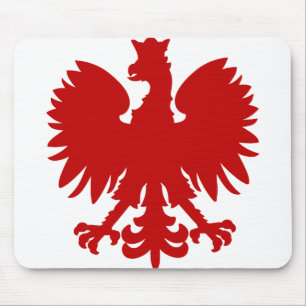 Heraldic Animal Eagle Red Silhouette Crown Mousepad