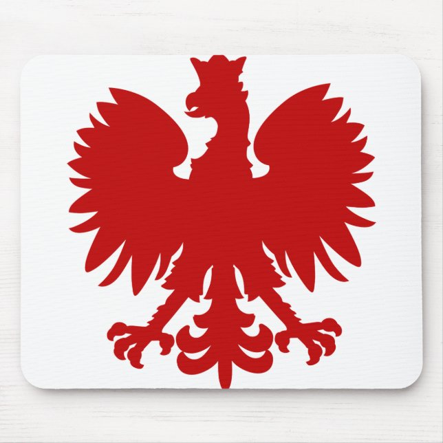 Heraldic Animal Eagle Red Silhouette Crown Mousepad (Vorne)