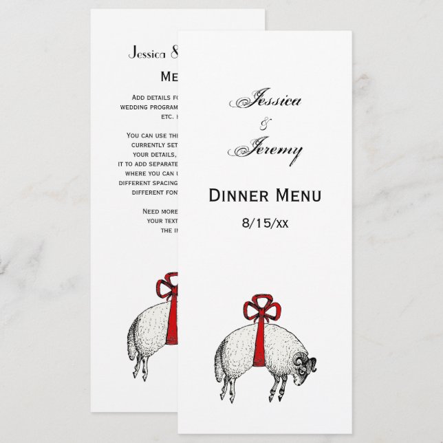 Heraldic Banded Fleece Ram Sheep Wappen Emblem Einladung (Vorne/Hinten)