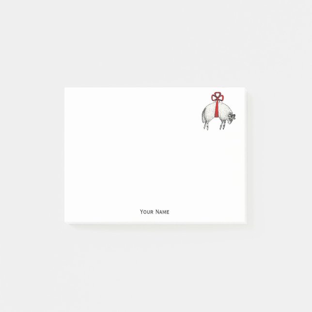 Heraldic Banded Fleece Ram Sheep Wappen Emblem Post-it Klebezettel (Vorderseite)