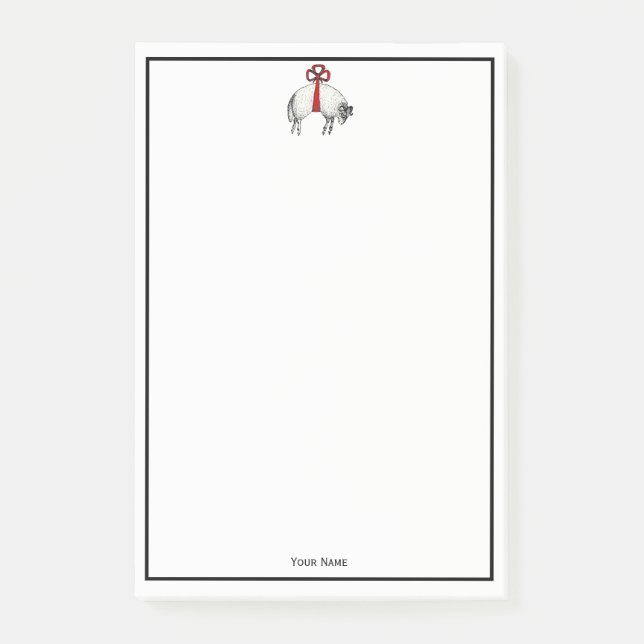 Heraldic Banded Fleece Ram Sheep Wappen Emblem Post-it Klebezettel (Vorderseite)