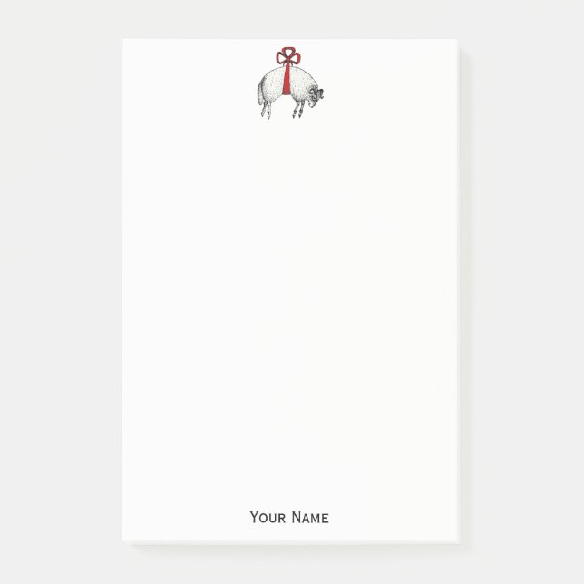 Heraldic Banded Fleece Ram Sheep Wappen Emblem Post-it Klebezettel (Vorderseite)