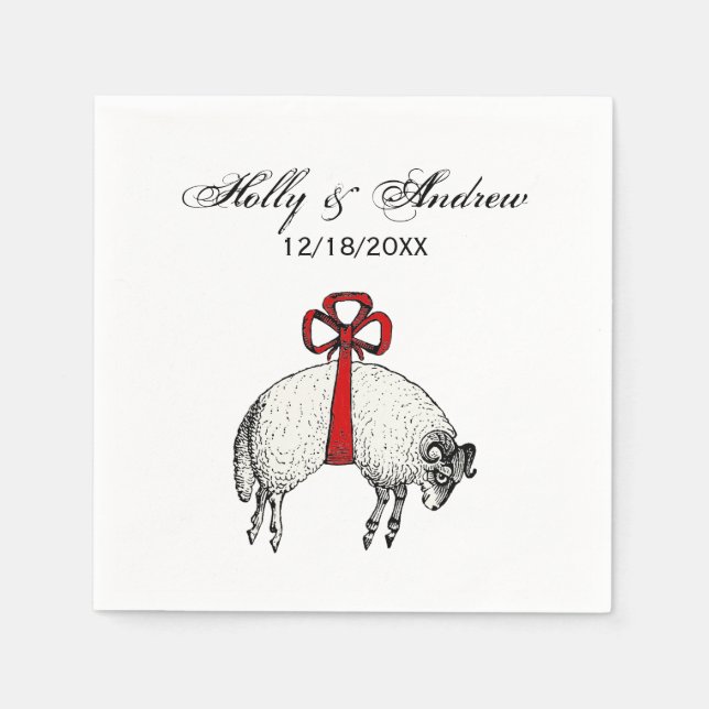 Heraldic Banded Fleece Ram Sheep Wappen Emblem Serviette (Vorderseite)