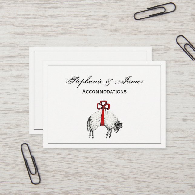 Heraldic Banded Fleece Ram Sheep Wappen Emblem Visitenkarte (Vorderseite/Rückseite Beispiel)