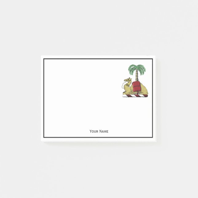Heraldic Camel Palm Tree Color Coat of Arms Post-it Klebezettel (Vorderseite)
