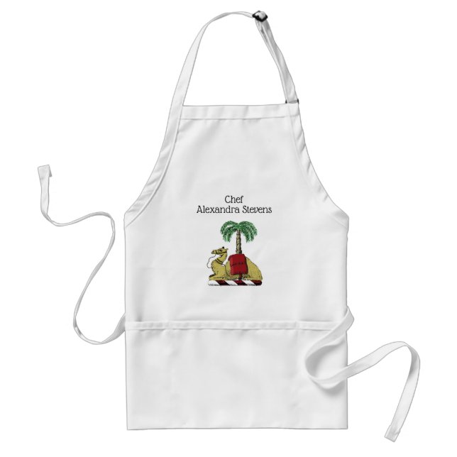 Heraldic Camel Palm Tree Color Coat of Arms Schürze (Vorne)