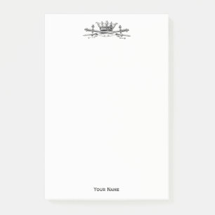 Heraldic Crown Crossed Schwerter Sabers Emblem Wap Post-it Klebezettel