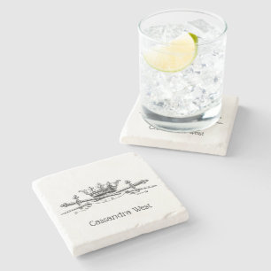 Heraldic Crown Crossed Schwerter Sabers Emblem Wap Steinuntersetzer