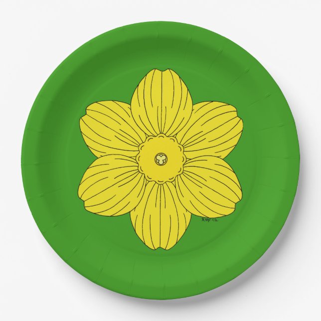 Heraldic Daffodil Pappteller (Vorderseite)