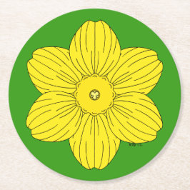 Heraldic Daffodil Runder Pappuntersetzer