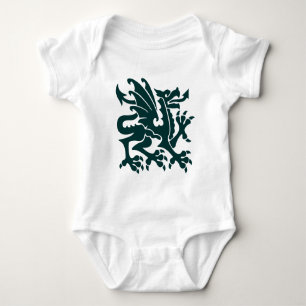 Heraldic Dragon 01 - Dunkelgrün Baby Strampler