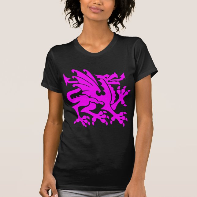 Heraldic Dragon 01 - Magenta T-Shirt (Vorderseite)