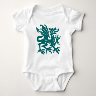 Heraldic Dragon 01 - Moss Green Baby Strampler