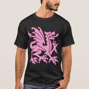 Heraldic Dragon 01 - Rosa T-Shirt