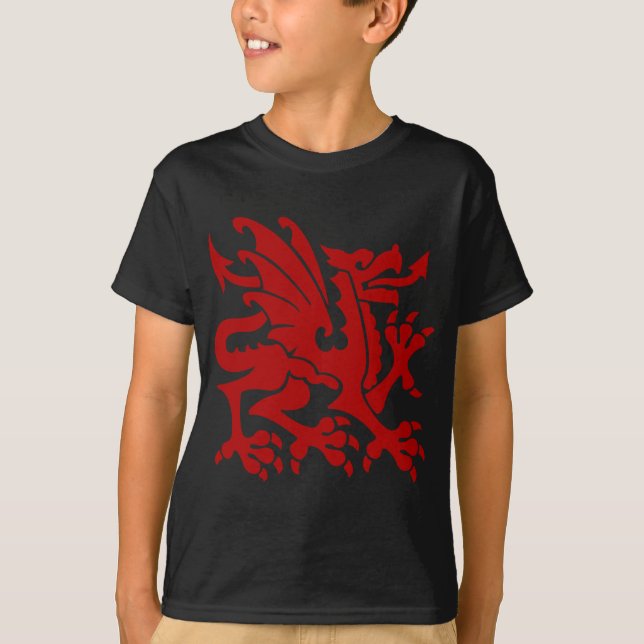 Heraldic Dragon 01 - Ruby Red T-Shirt (Vorderseite)