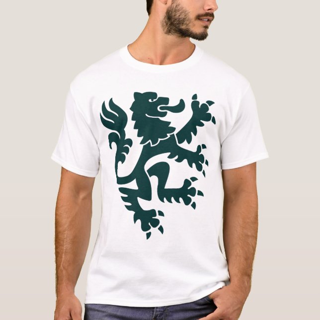 Heraldic Lion 01 - Dunkelgrün T-Shirt (Vorderseite)