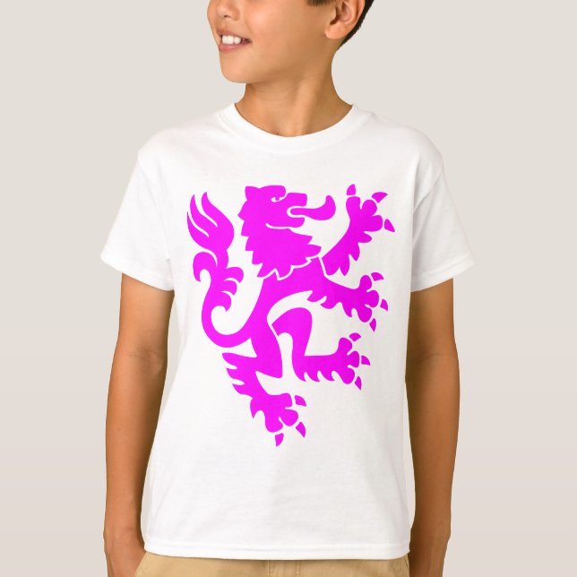 Heraldic Lion 01 - Magenta T-Shirt (Vorderseite)