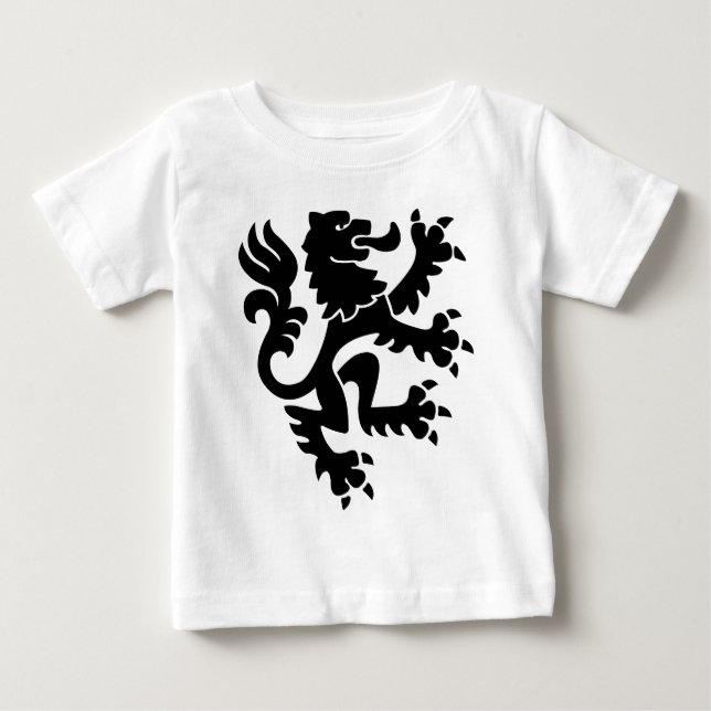 Heraldic Lion 01 - Schwarz Baby T-shirt (Vorderseite)