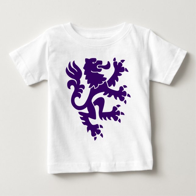 Heraldic Lion 01 - Tief Lila Baby T-shirt (Vorderseite)