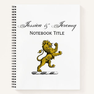 Heraldic Lion Stehendes Wappen Emblem C Notizbuch