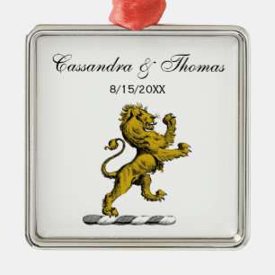 Heraldic Lion Stehendes Wappen Emblem C Ornament Aus Metall