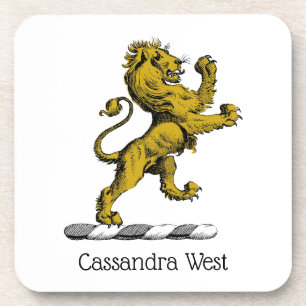 Heraldic Lion Stehendes Wappen Emblem C Untersetzer