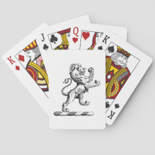 Heraldic Lion Stehendes Wappen Emblem Spielkarten
