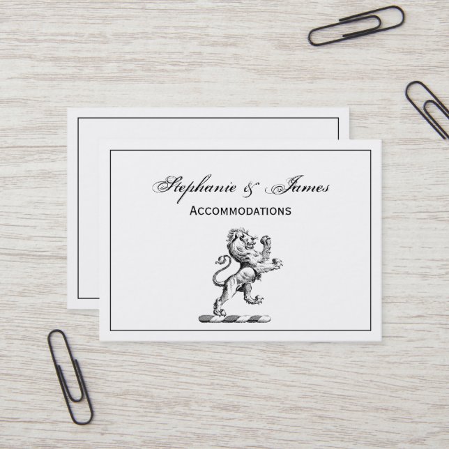 Heraldic Lion Stehendes Wappen Emblem Visitenkarte (Vorderseite/Rückseite Beispiel)