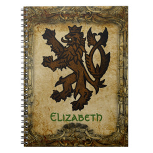Heraldic Rampant Lion Custom Notizblock