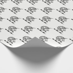 Heraldic Unicorn Head Coat of Arms Emblem Geschenkpapier