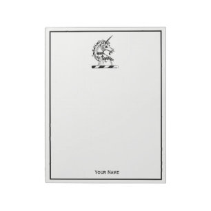 Heraldic Unicorn Head Coat of Arms Emblem Notizblock