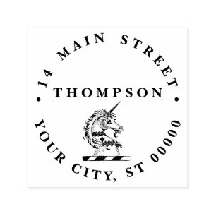 Heraldic Unicorn Head Coat of Arms Emblem Permastempel