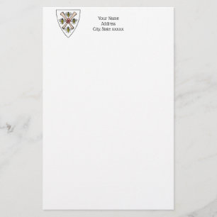 Heraldic Vintag 4 Bienen-Rollen auf Schild Wappen  Briefpapier