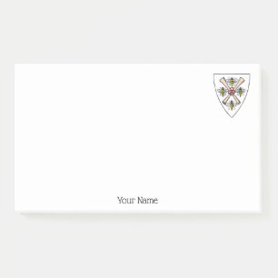 Heraldic Vintag 4 Bienen-Rollen auf Schild Wappen  Post-it Klebezettel
