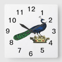 Heraldic Vintag Stylized Peacock auf Kronen C