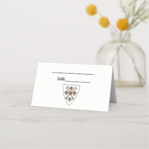 Heraldic Vintage 4 Bienen Schriftrollen auf Schild Platzkarte