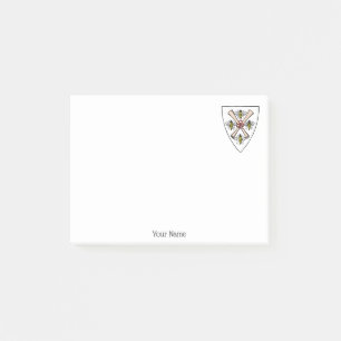 Heraldic Vintage 4 Bienen Schriftrollen auf Schild Post-it Klebezettel