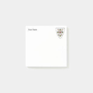 Heraldic Vintage 4 Bienen Schriftrollen auf Schild Post-it Klebezettel