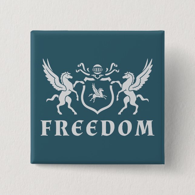 Heraldic White Pegasus Button (Vorderseite)