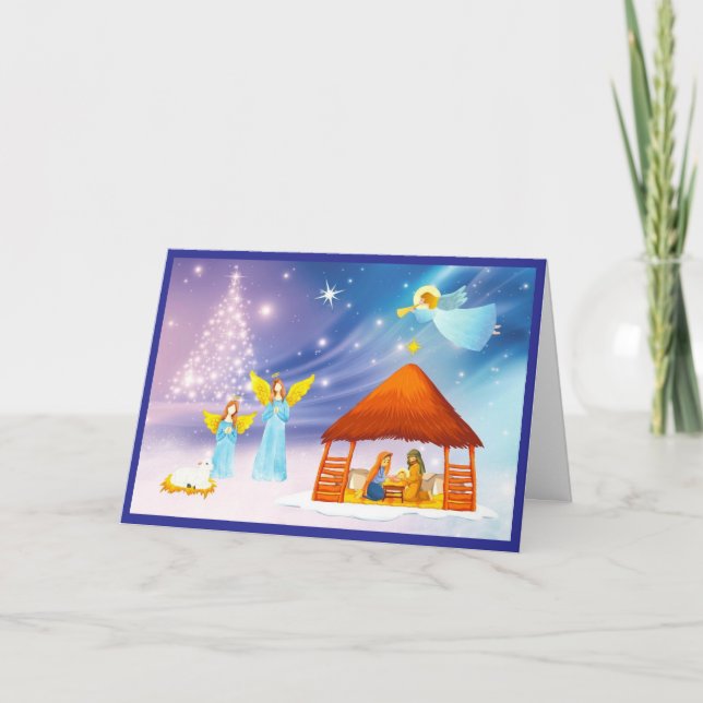 Heralding Angels Nativity Holiday Card Feiertagskarte (Vorderseite)