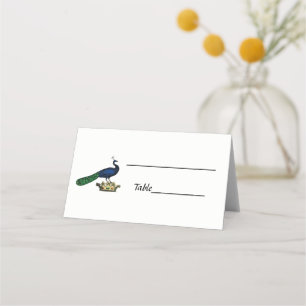 Heraldisch Vintage stilisierter Pfau auf Krone C Platzkarte