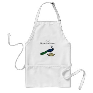Heraldisch Vintage stilisierter Pfau auf Krone C Schürze