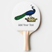 Heraldisch Vintage stilisierter Pfau auf Krone C