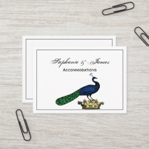 Heraldisch Vintage stilisierter Pfau auf Krone C Visitenkarte