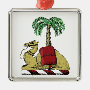 Heraldische Kamelpalme Baumfarbe Wappen Ornament Aus Metall