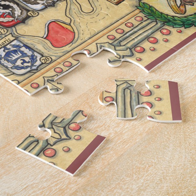 Heraldische Karte der bekannten Welt Puzzle (Seite)