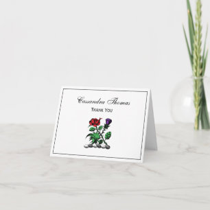 Heraldische Rose & Distel Wappen Crest Farbe Dankeskarte
