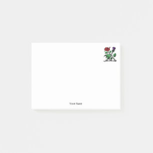 Heraldische Rose & Distel Wappen Wappenschild Farb Post-it Klebezettel