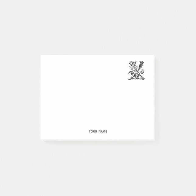 Heraldische Rose und dünne Schicht aus Wappen Embl Post-it Klebezettel (Vorderseite)